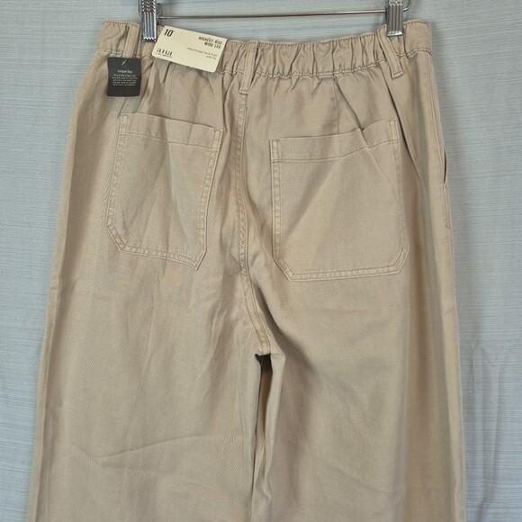 A.n.a Highest Rise Wide Leg Pants Womens 10 Neutral Color 31x32 Easy Through Hip - Picture 12 of 13